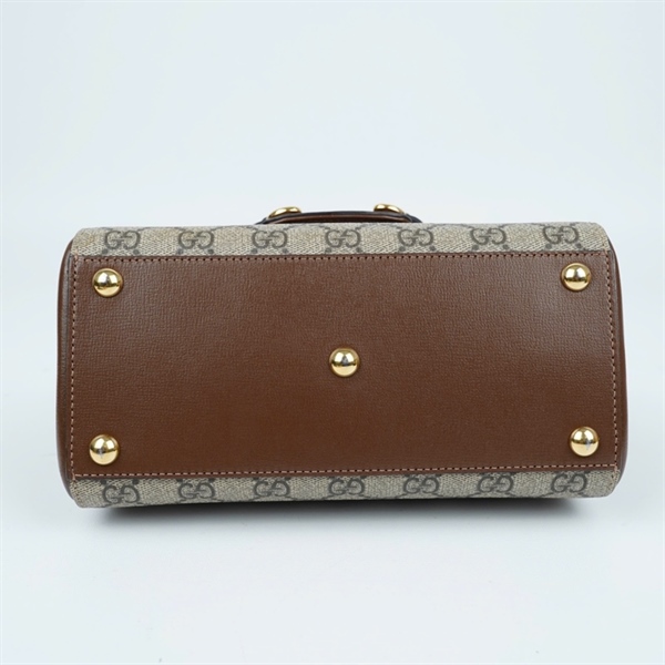 Túi GG 1955 handel xám nắp nâu 2 strap (703848-520981) sz22 (HT)+