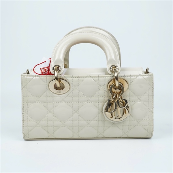 Túi Dior Joy trắng bóng 2 strap (10-MA-0243) sz22 (BQ) KG+