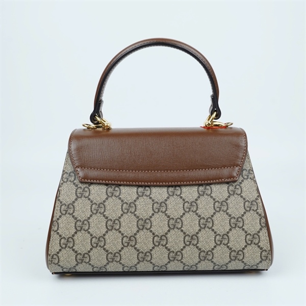 Túi GG 1955 handel xám nắp nâu 2 strap (703848-520981) sz22 (HT)+