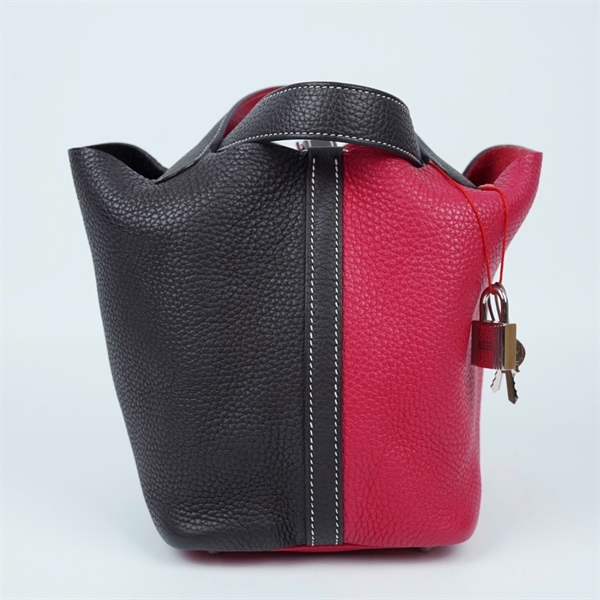 Túi Hermes Picotin hồng đen stamp Z kèm ổ+2 chìa sz18 (BQ) KG+