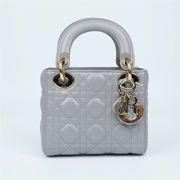 Túi Dior Lady xám (05-BO-0168) szmini (BQ) KG+