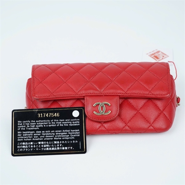 Túi Chanel đỏ (31747546) sz16 (BQ) KG+