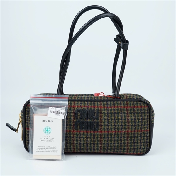 Túi Miu Miu xanh kẻ sọc sz28 (BQ) KG+