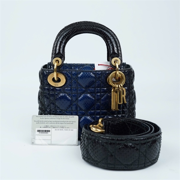 Túi Dior Lady xanh da trăn (04-MA-0917) szmini (BQ) KG+