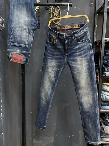 Jean Dài QCSC -3K1944 xanh was túi thêu viền cam