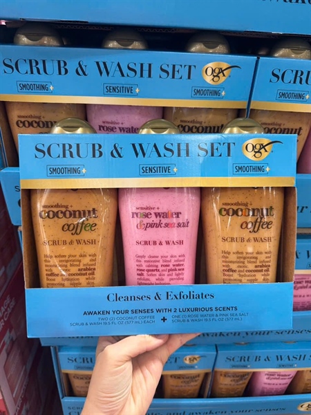 Set 3 Chai Sữa Tắm OGX Scrub & Wash 577ml × 3 (Mỹ)