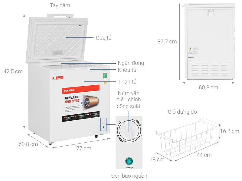 Tủ đông Toshiba Inverter 201 lít