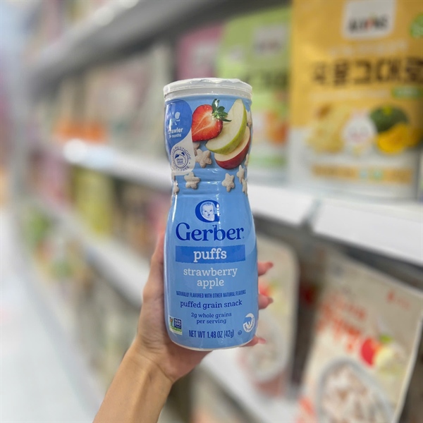 Bánh ăn dặm Gerber hũ cao 8M+ 42g Táo dâu