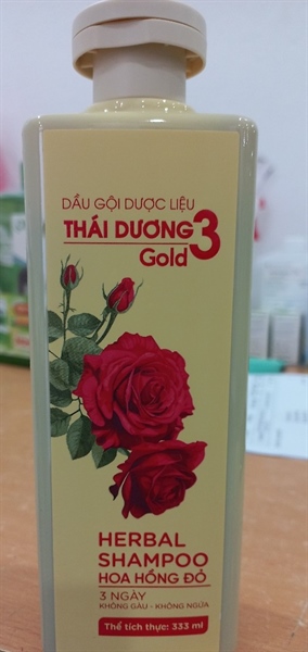 Dầu gội dược liệu Thái dương 3 gold 333ml hoa hồng đỏ - Sao thái dương