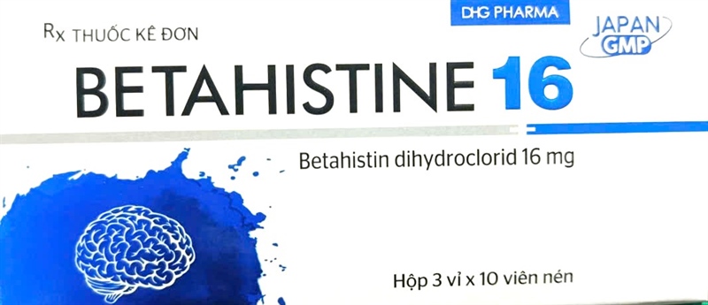 Betahistine 16 (betahistin dihydroclorid 16mg) ( hộp 3 vỉ * 10 viên) -Hậu giang