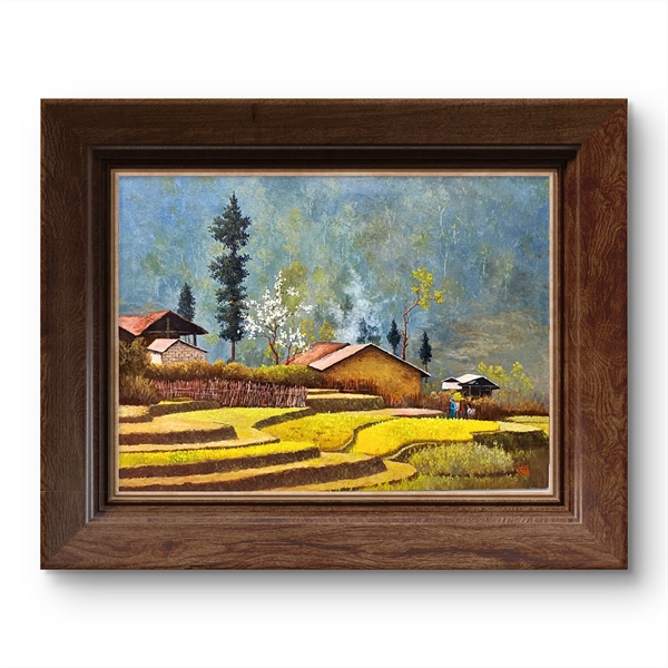 Sương sớm mùa hoa cải - Đinh Văn Đức - 50x70 cm