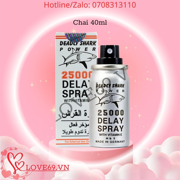Chai Xịt Kéo Dài Quan Hệ Deadly Shark 25000 - Xịt Cá Mập 25000 - Chai 40ml