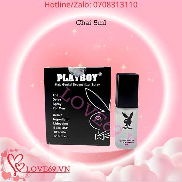 Chai Xịt Kéo Dài Playboy Đen - Chai 5ml