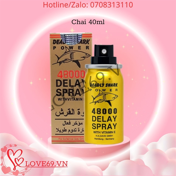 Chai Xịt Kéo Dài Quan Hệ Deadly Shark 48000 - Xịt Cá Mập 48000 - Chai 40ml