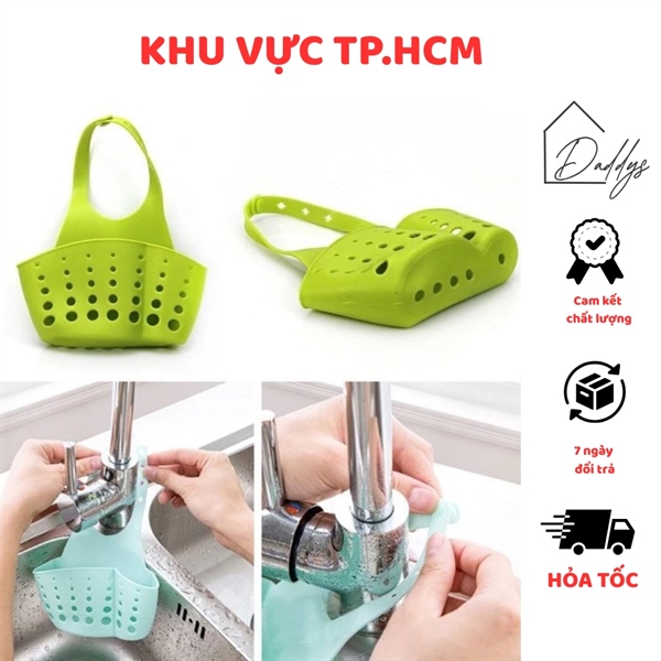 Giỏ treo đựng đồ bồn rửa chén bát, chất liệu nhựa PVC