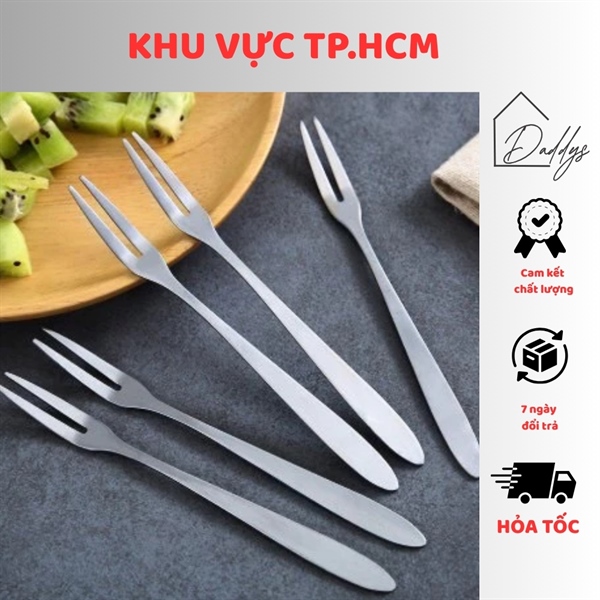 Dĩa/Nĩa ăn trái cây, hoa quả, bánh - chất liệu inox siêu bền