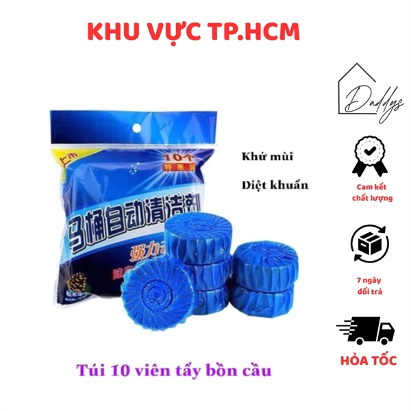 Túi 10 viên tẩy bồn cầu, khử mùi, diệt khuẩn hiệu quả, tiện dụng