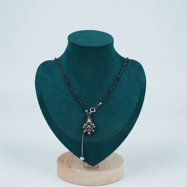 Dây chuyền kim cương đen (HN) KG+