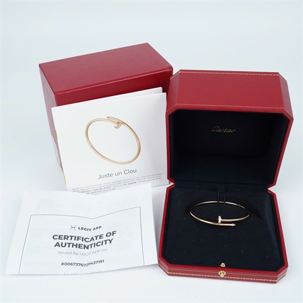 Vòng tay Cartier đinh vàng đính kim sz17 (337BUC) KG+