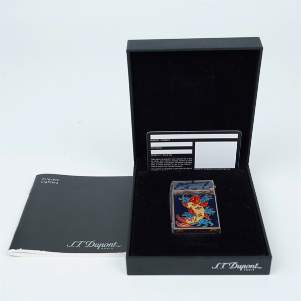 Bật lửa S.T Dupont xanh hình cá chép (1AEBK12) KG+