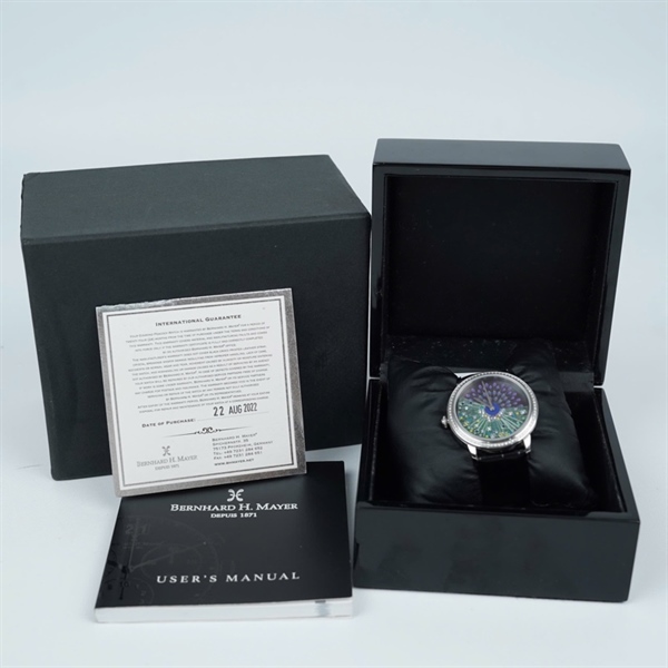 Đồng hồ Bernhard H. Mayer vàng trắng kim zin hình con công sz42 (HN) KG+