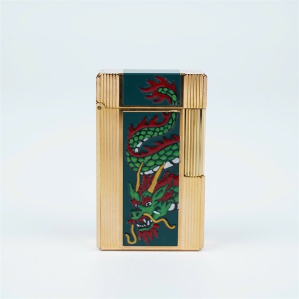 Bật lửa S.T Dupont xanh vàng hình rồng (P5KC86) KG+
