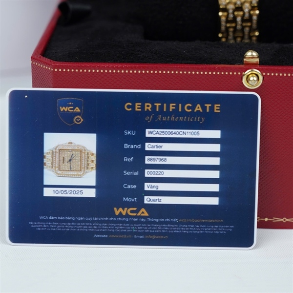 Đồng hồ Cartier vàng full kim (000220) sz31 KG+