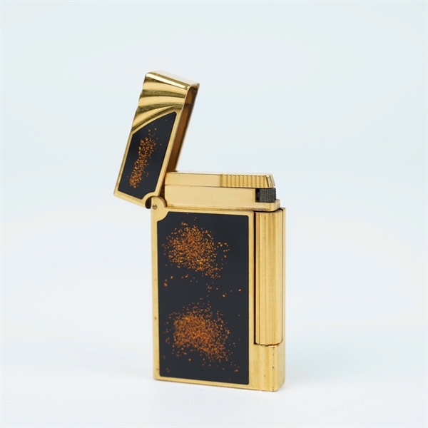 Bật lửa S.T Dupont đen họa tiết ánh sao (12DGD80) KG+