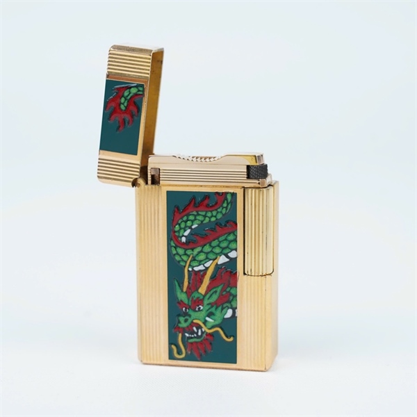 Bật lửa S.T Dupont xanh vàng hình rồng (P5KC86) KG+
