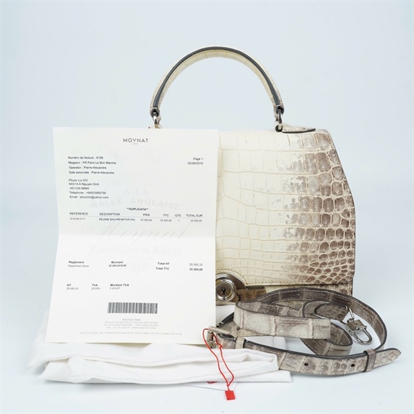 Túi Moynat da cá sấu bạch tạng sz26 (HN) KG+