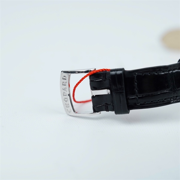 Đồng hồ Chopard dây đen mặt viền kim-kim zin (1132153) sz38 (HN) KG+