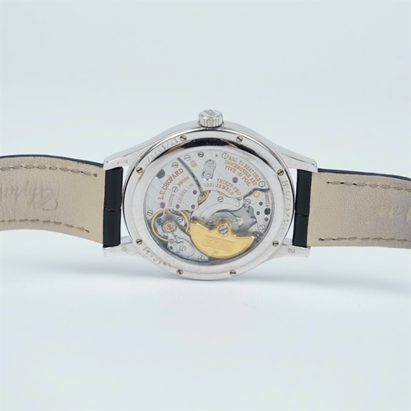 Đồng hồ Chopard dây đen mặt viền kim-kim zin (1132153) sz38 (HN) KG+