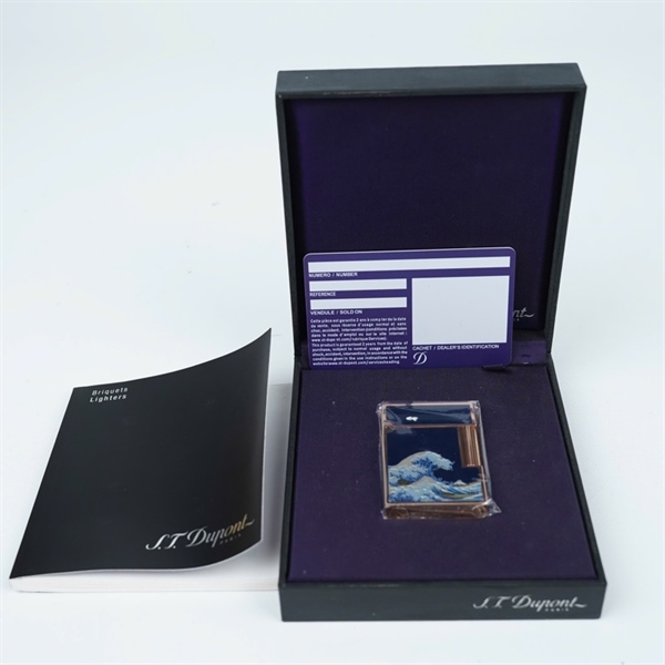 Bật lửa S.T Dupont xanh họa tiết sóng biển (83A6B24) KG+