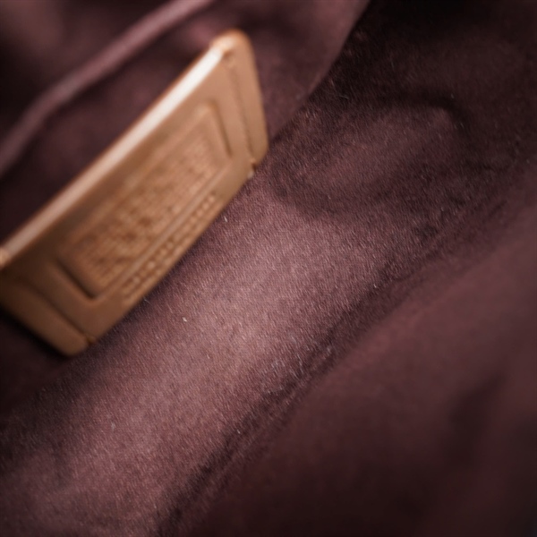 Túi Coach đen in chữ Famous 2strap sz16 KG+