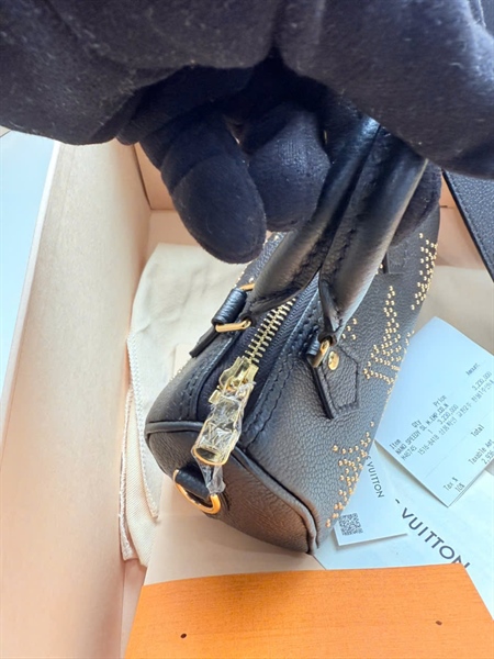 Túi LV Speedy nano đen đinh hoa +