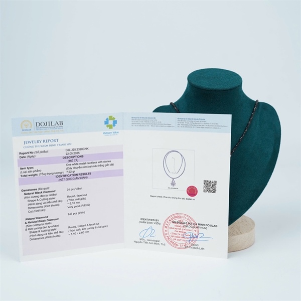 Dây chuyền kim cương đen (HN) KG+