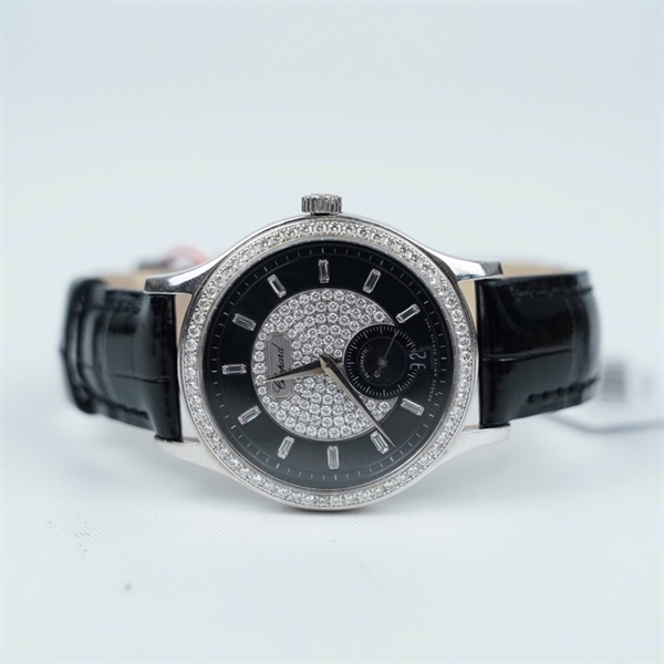 Đồng hồ Chopard dây đen mặt viền kim-kim zin (1132153) sz38 (HN) KG+