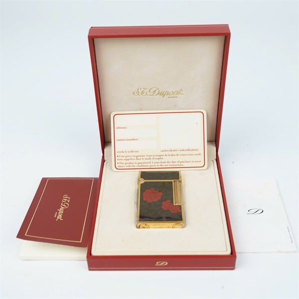 Bật lửa S.T Dupont đen hình hoa hồng (1F6DD22) KG+