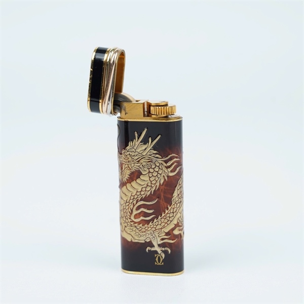 Bật lửa Cartier nâu hình rồng (54757B) KG+