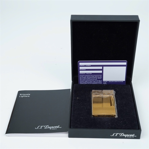 Bật lửa S.T Dupont vàng sọc ngang (16ERH75) KG+