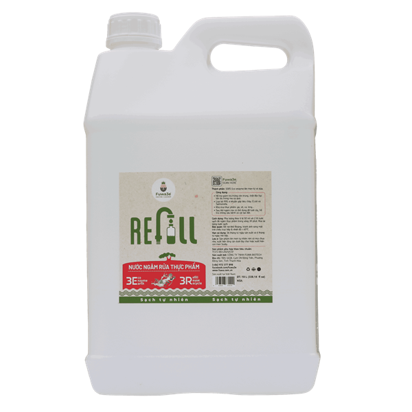 Nước Ngâm rửa thực phẩm Fuwa3e Refill 10L