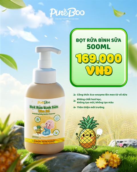 Bọt rửa bình sữa cho bé Pineboo 500ml