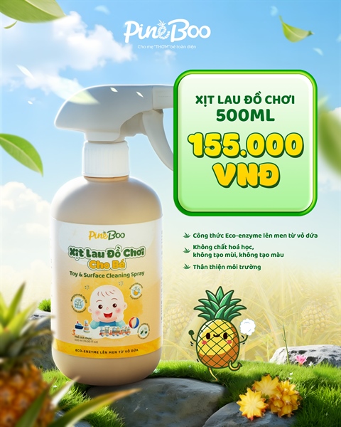 Xịt lau đồ chơi cho bé Pineboo 500ml