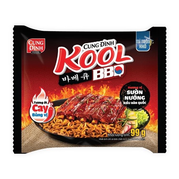 Mì trộn Kool BBQ vị sườn nướng Hàn Quốc gói 99g