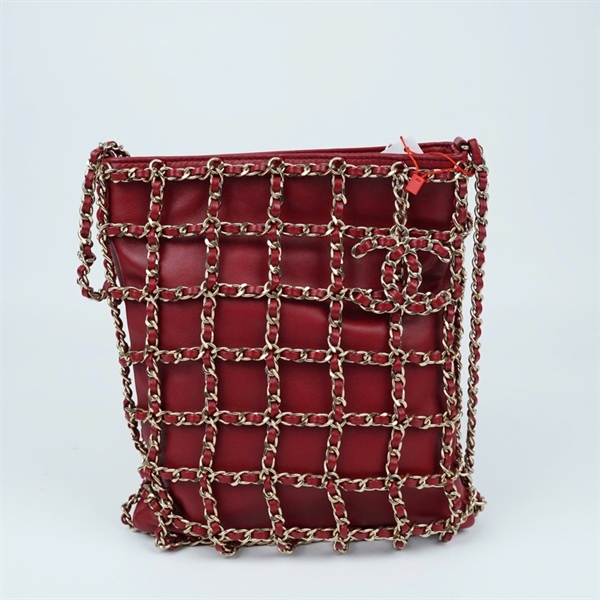 Túi Chanel đỏ đan lưới (30121895) sz20 (PN) KG+