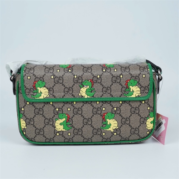 Túi GG xám viền xanh in hình (774371-0416) sz21 (PN) KG+