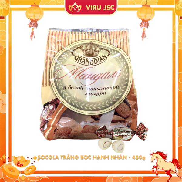 Kẹo Socola Trắng bọc Hạnh nhân Grandian