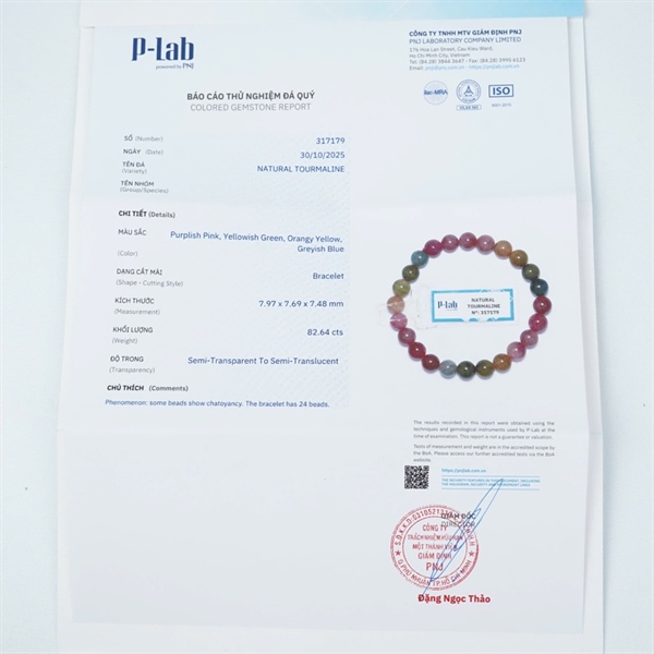 Vòng Tourmaline 30hạt 317179 +