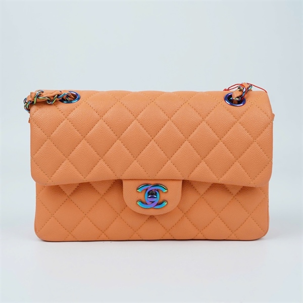 Túi Chanel Classic cam khóa màu (NH435HT7) sz23 (BMC) KG+