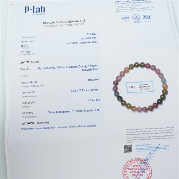 Vòng Tourmaline 30hạt 317182+